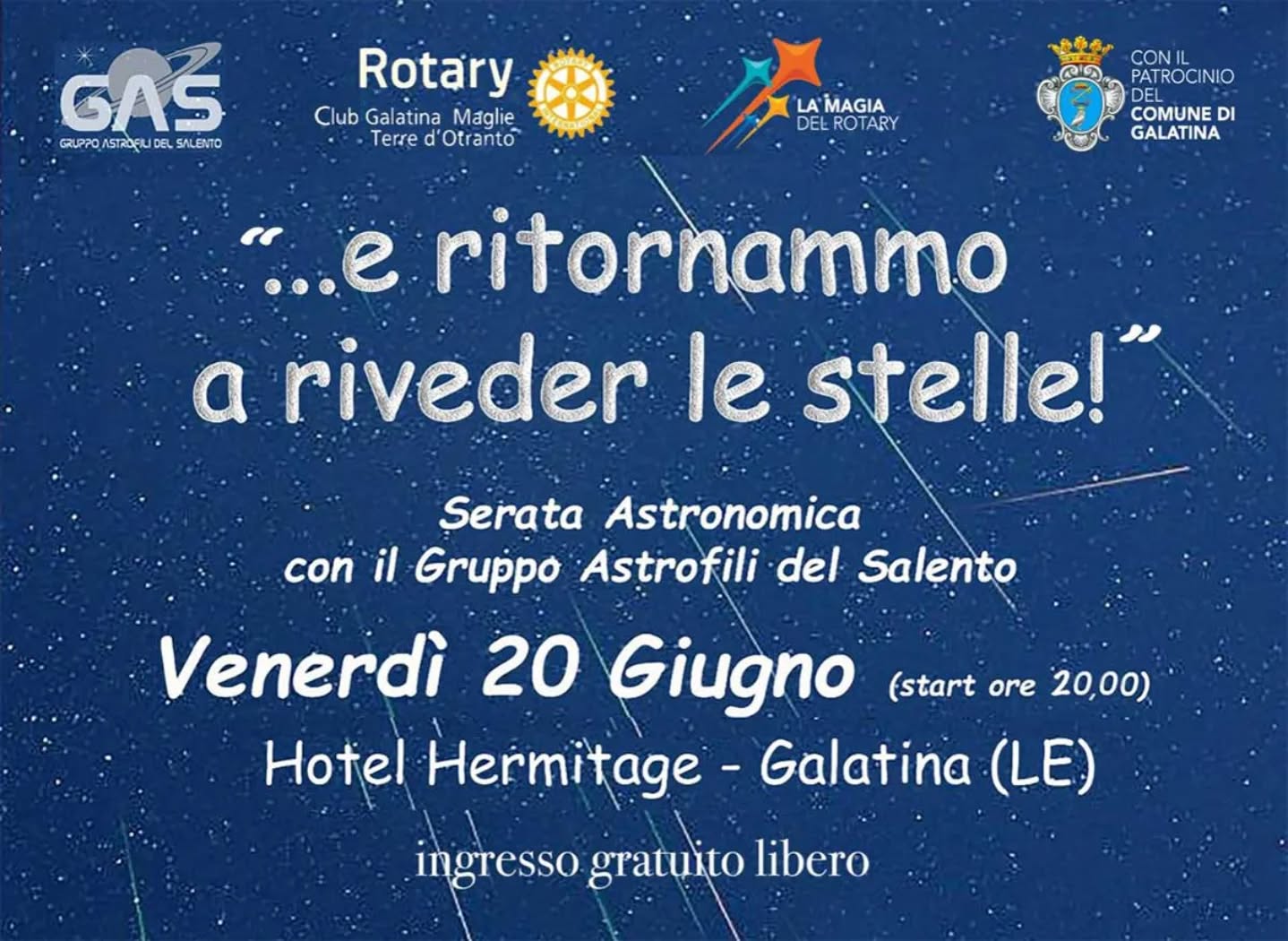 Un’affascinante serata di osservazione astronomica e conversazione scientifica
⚙️ www.rotarygalatina.it